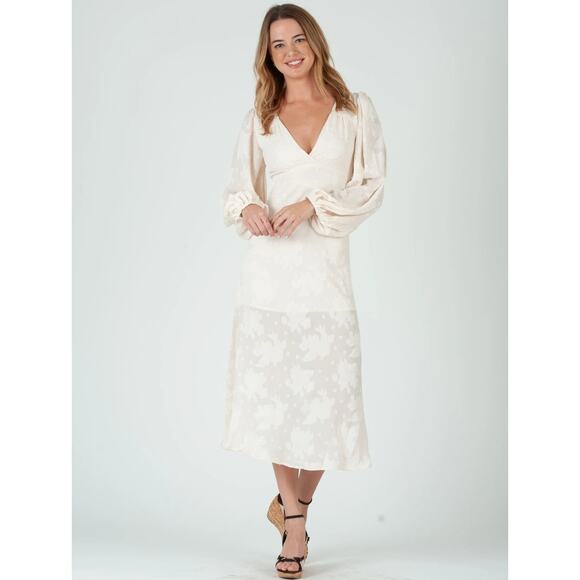 Lucca Dresses & Skirts - Lucca Textured Burnout Floral PATRAS MIDI DRESS SZ M